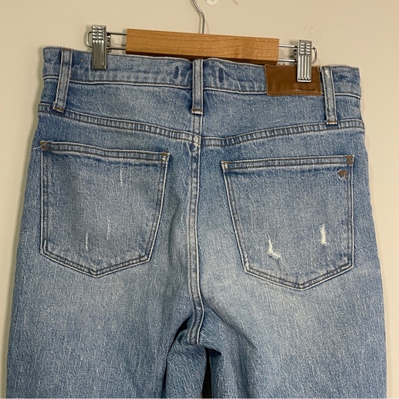 Madewell Womens Jeans Size 27 Blue Classic Straight Distressed Denim Bottoms - Picture 7 of 12